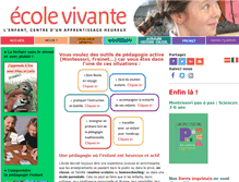 Tablet Screenshot of ecole-vivante.com